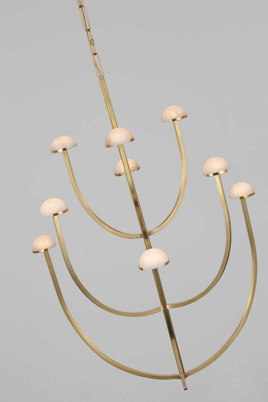 Pedra X-Large Three-Tier Chandelier | Antique-Burnished Brass | Alabaster