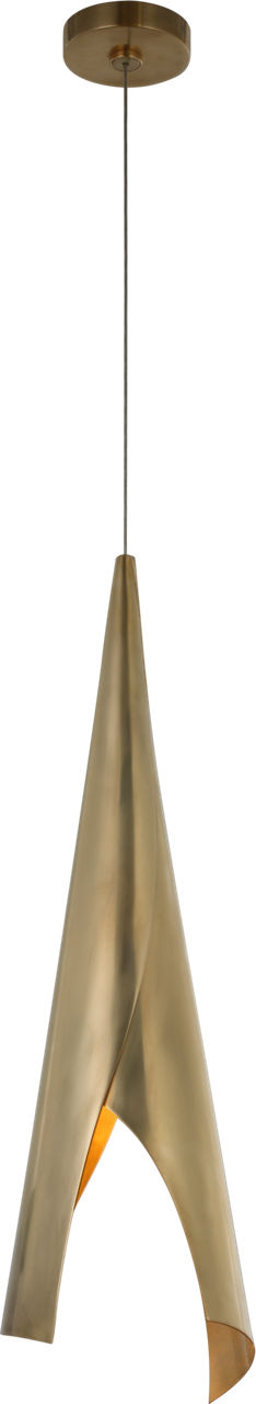 Piel Medium Wrapped Pendant | Antique-Burnished Brass