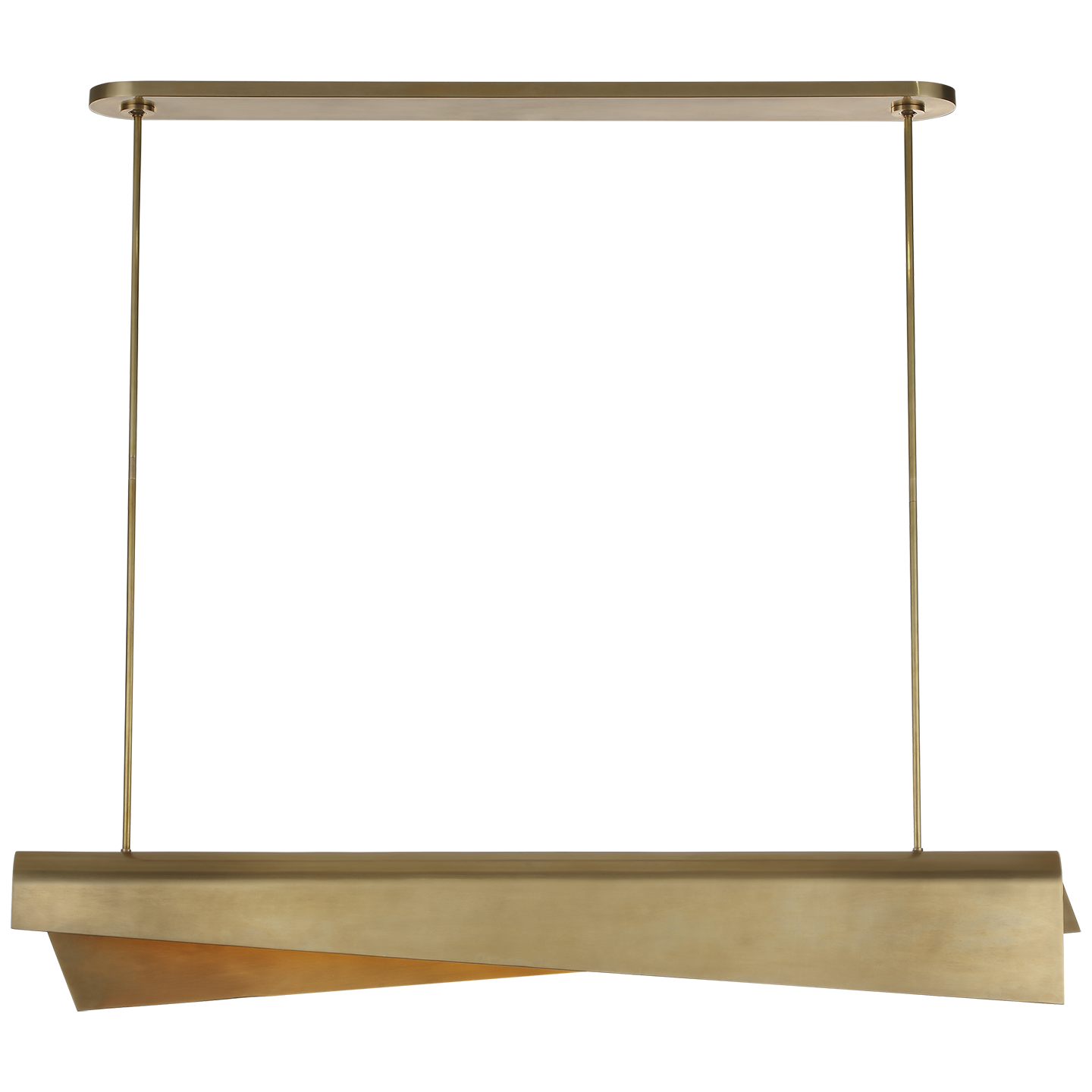 Piel 48" Linear Pendant | Antique-Burnished Brass