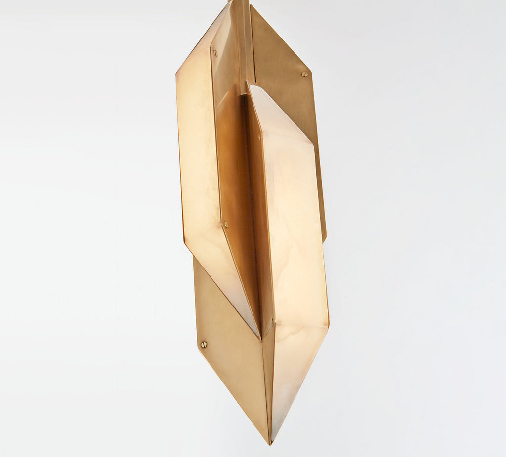 Ophelion Small Pendant | Antique-Burnished Brass | Alabaster