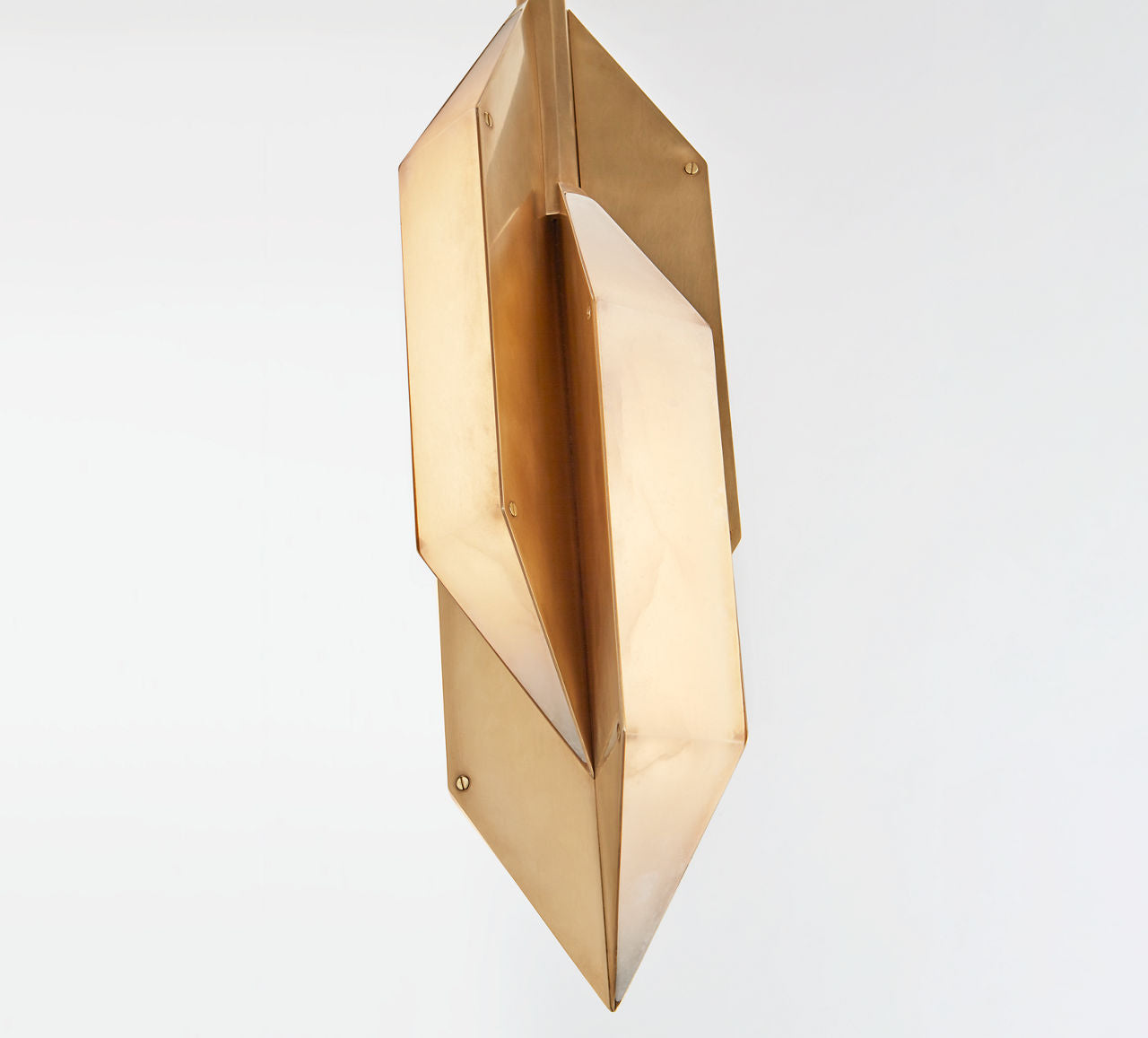 Ophelion Small Pendant | Antique-Burnished Brass | Alabaster