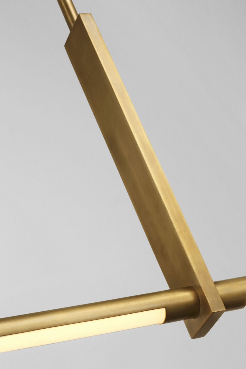 Axis Large Linear Pendant | Antique-Burnished Brass