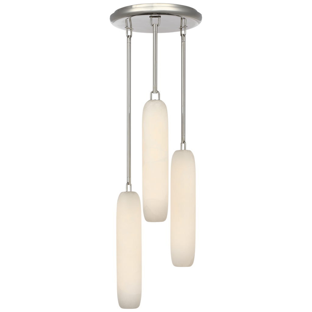 Formosa 3-Light Pendant | Polished Nickel | Alabaster
