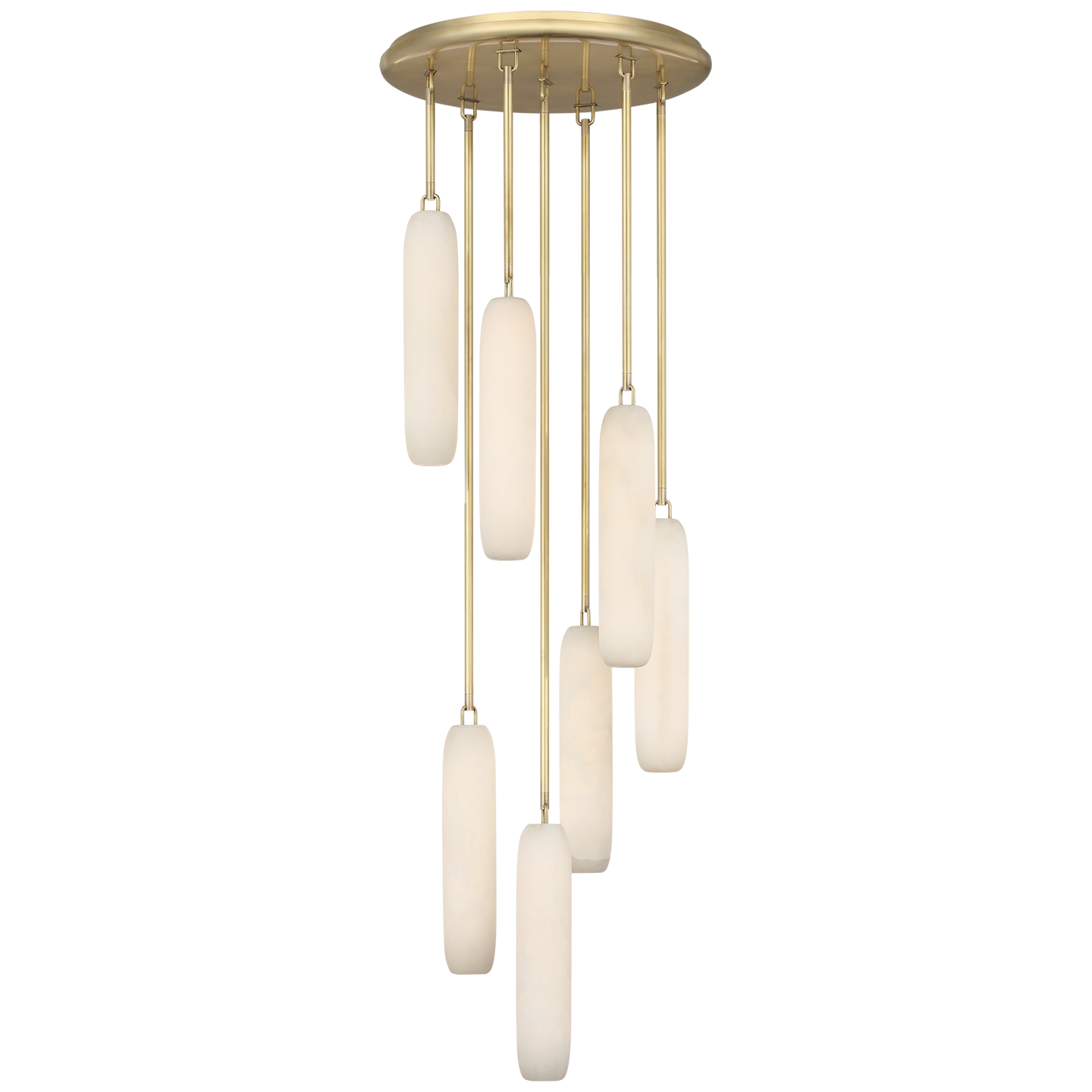 Formosa 7-Light Pendant | Antique-Burnished Brass | Alabaster