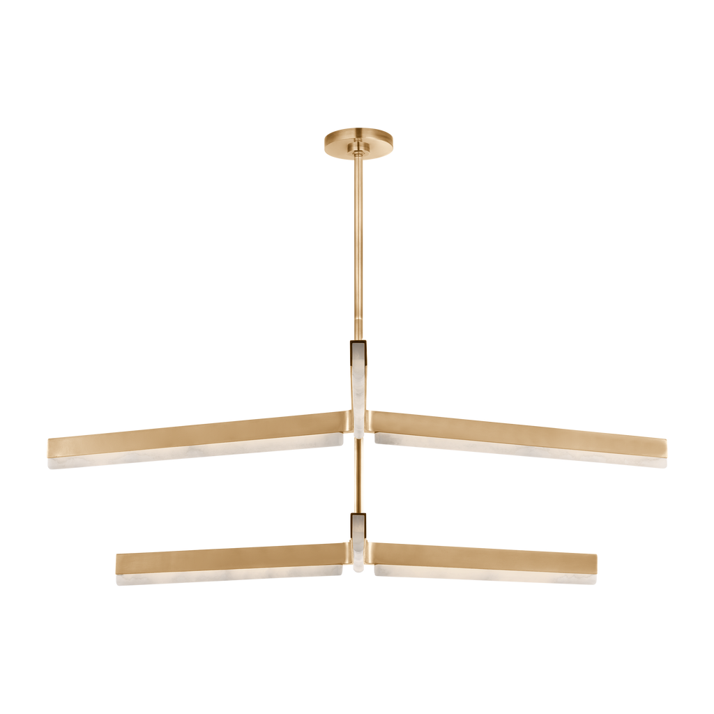 Linea 56 Two Tier Chandelier hand rubbed antique brass 2700K 90 CRI
