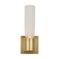 Volver Small Single Sconce Clear Etched Hand Rubbed Antique Brass 2700K 90 CRI