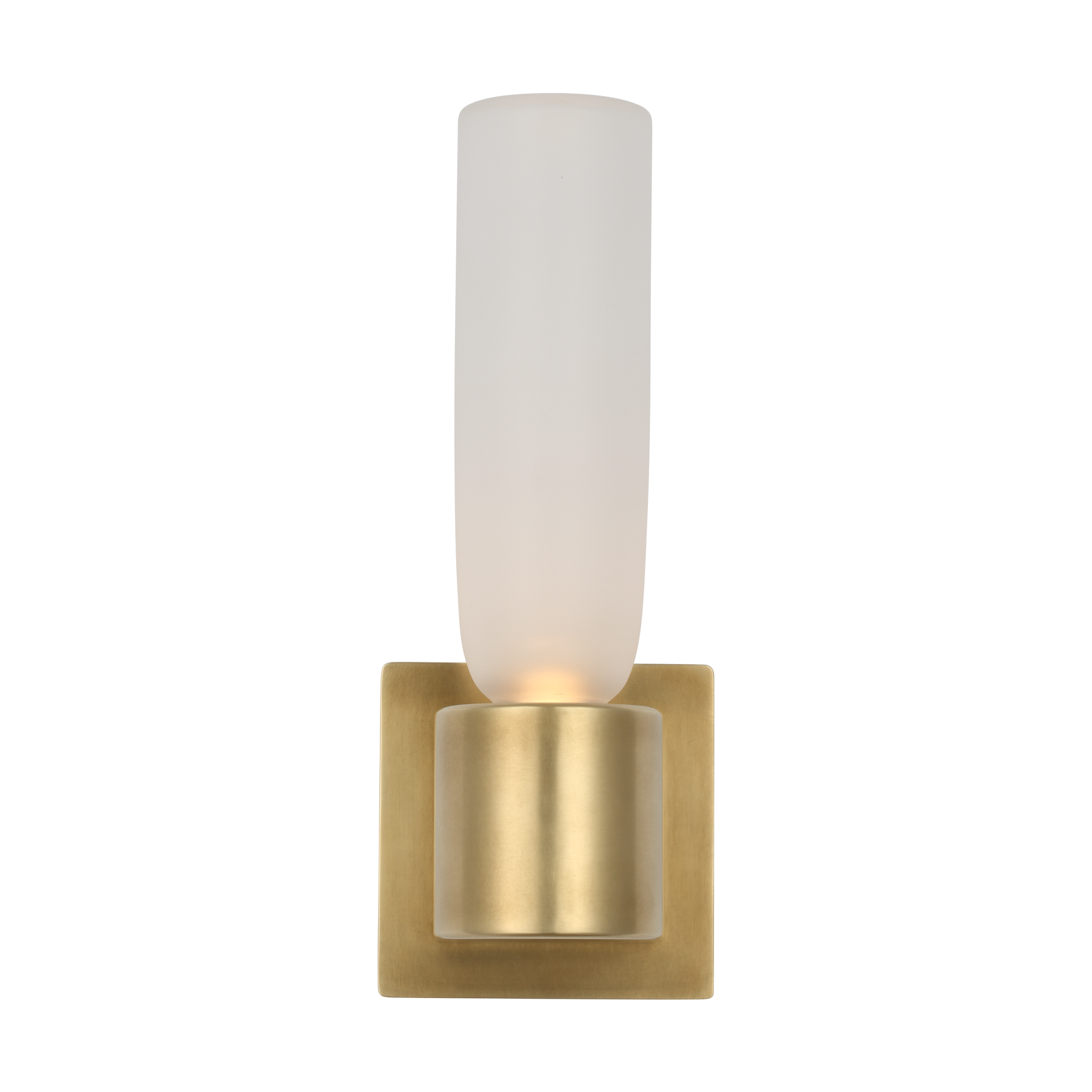 Volver Small Single Sconce Clear Etched Hand Rubbed Antique Brass 2700K 90 CRI