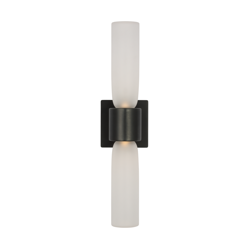 Volver Medium Double Sconce Clear Etched Bronze 2700K 90 CRI