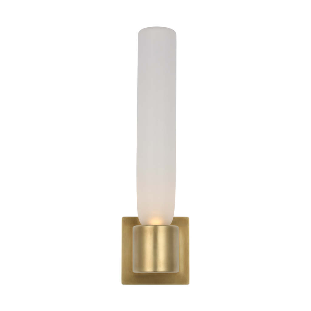 Volver Medium Single Sconce Clear Etched hand rubbed antique brass 2700K 90 CRI