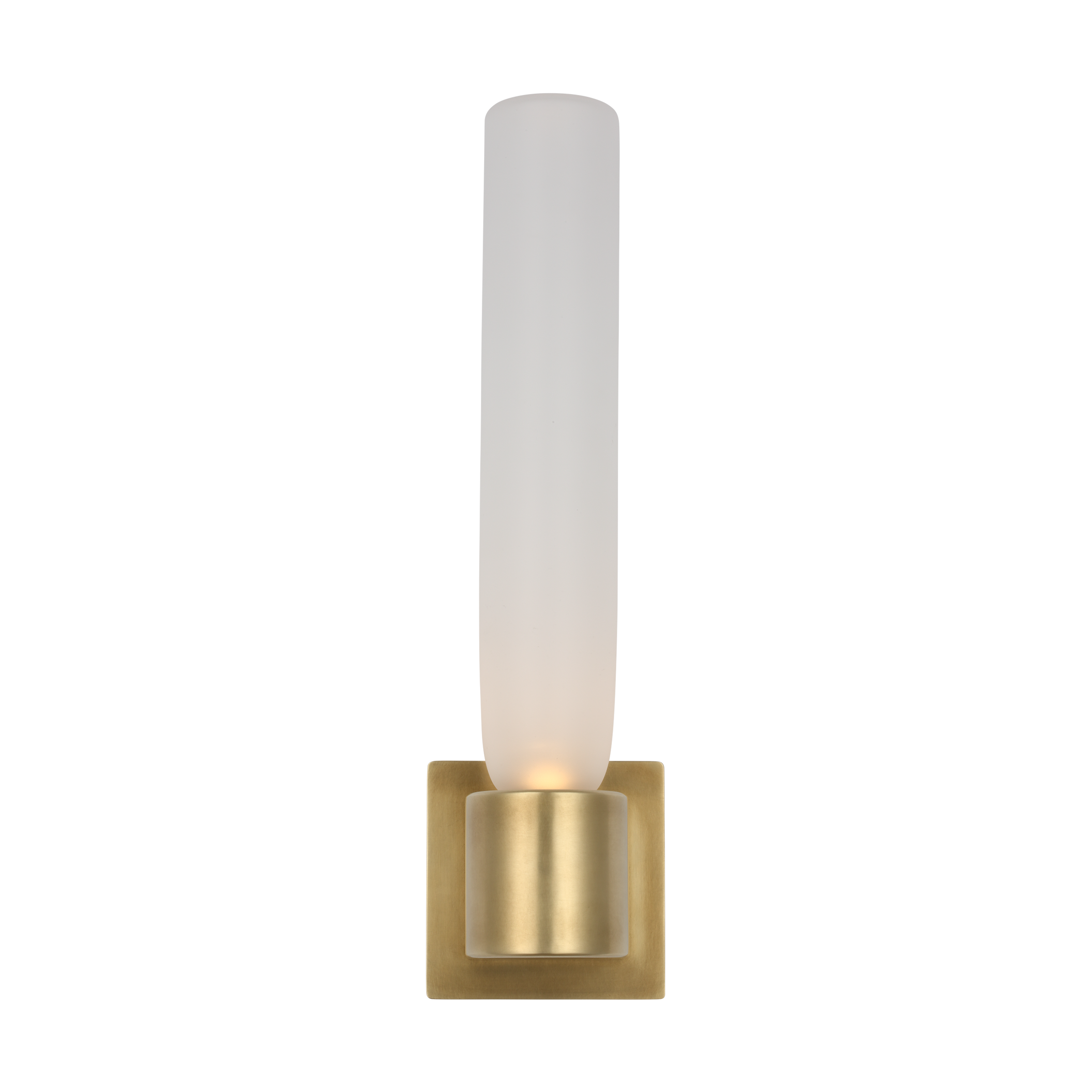 Volver Medium Single Sconce Clear Etched hand rubbed antique brass 2700K 90 CRI