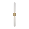 Volver Large Double Sconce Clear Etched Hand Rubbed Antique Brass 2700K 90 CRI
