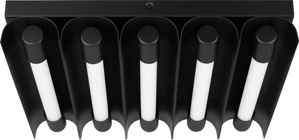 Carson Five Light Flush Mount Midnight Black Bulbs Inc