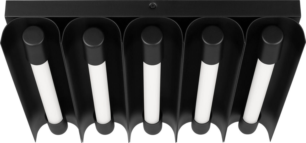 Carson Five Light Flush Mount Midnight Black Bulbs Inc