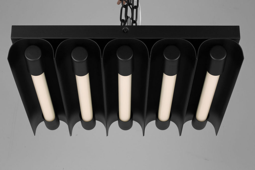 Carson Five Light Flush Mount Midnight Black Bulbs Inc