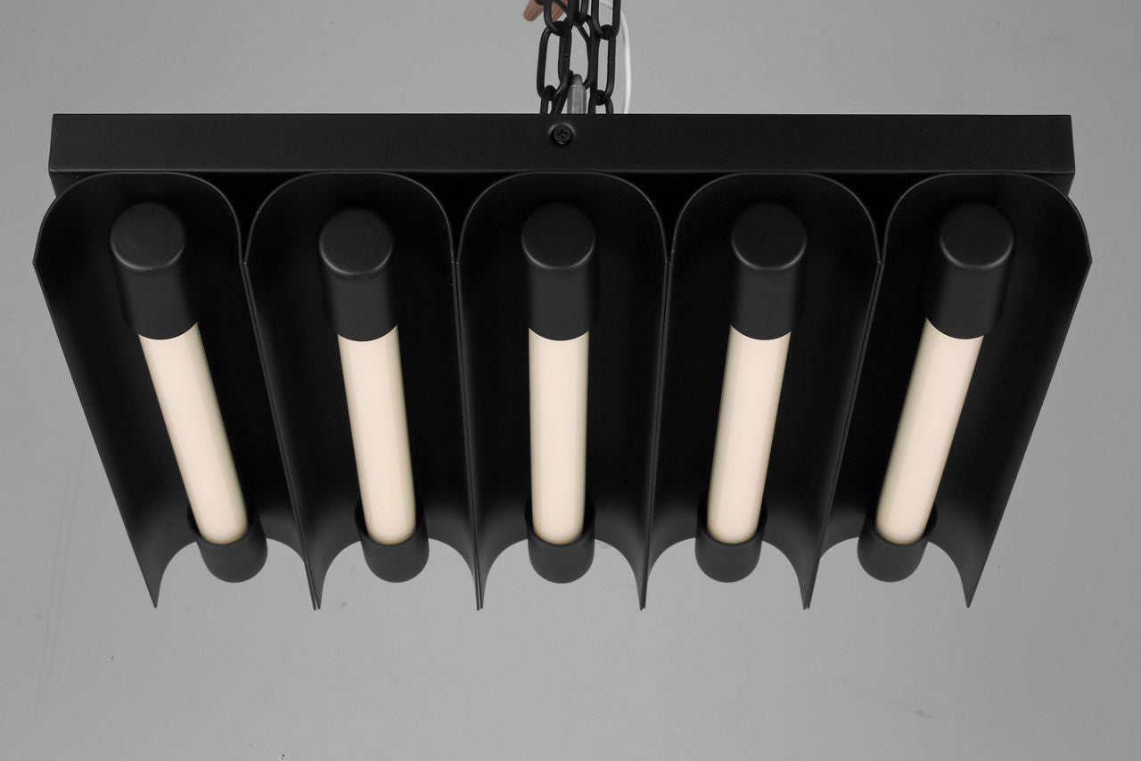 Carson Five Light Flush Mount Midnight Black Bulbs Inc