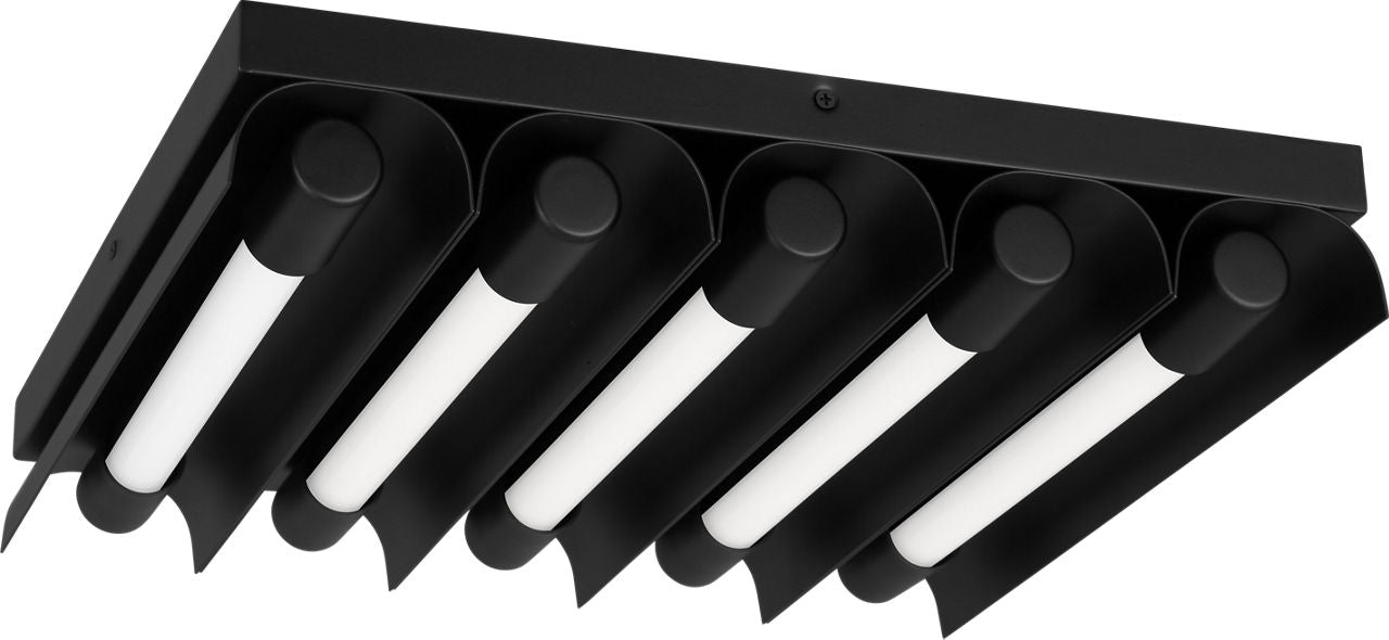 Carson Five Light Flush Mount Midnight Black Bulbs Inc