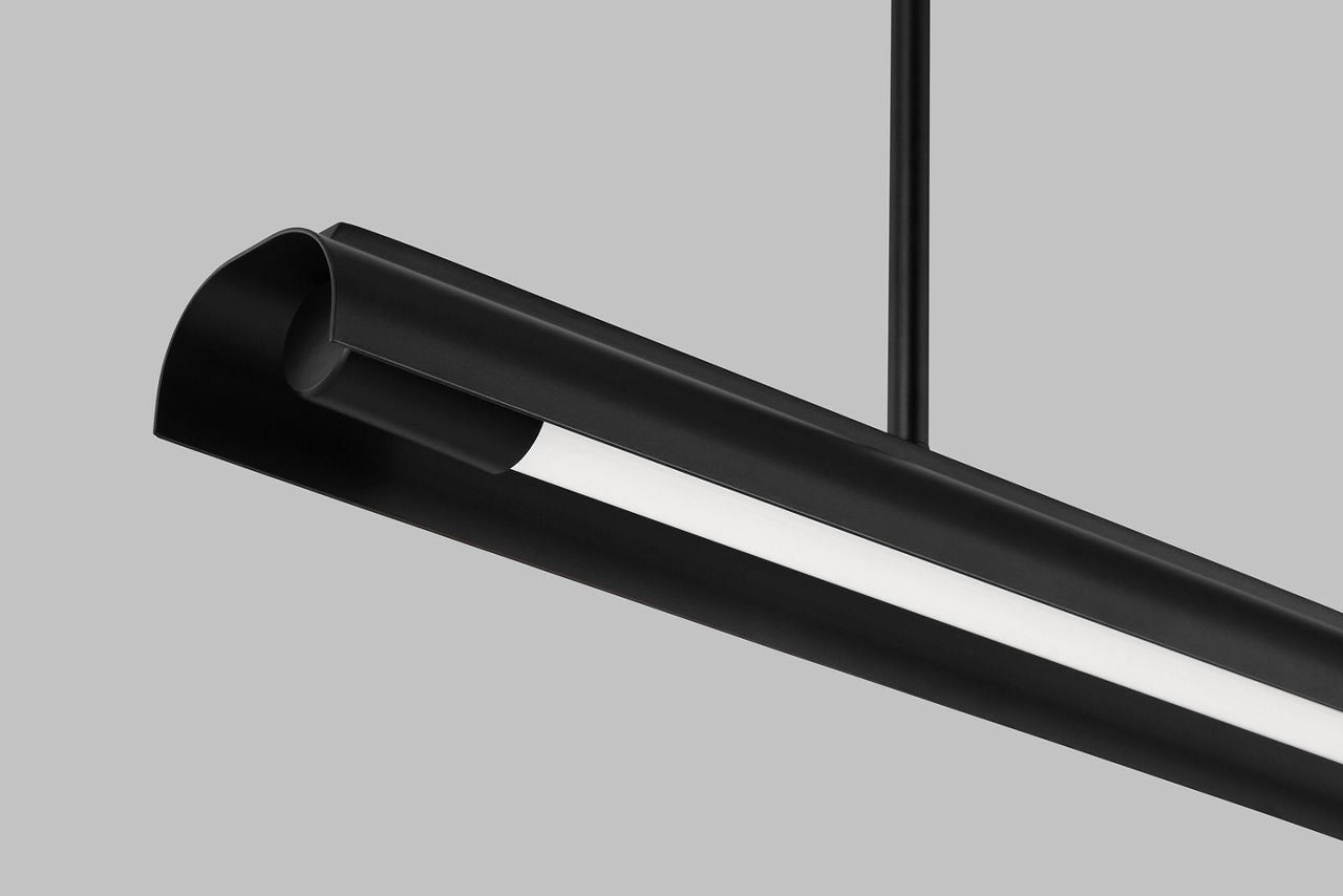Carson One Light Linear Chandelier  Midnight Black Bulbs Inc