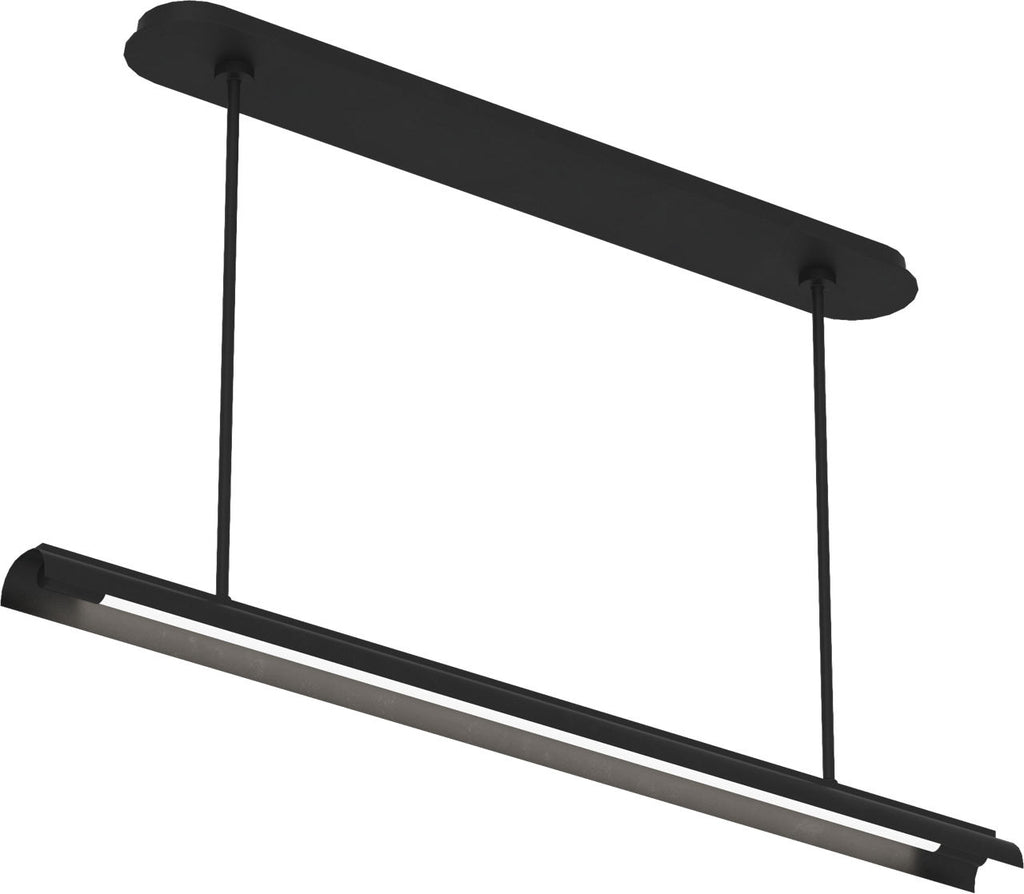 Carson One Light Linear Chandelier  Midnight Black Bulbs Inc