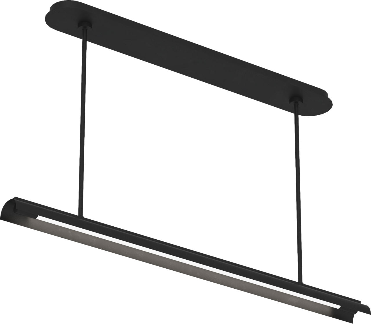 Carson One Light Linear Chandelier  Midnight Black Bulbs Inc