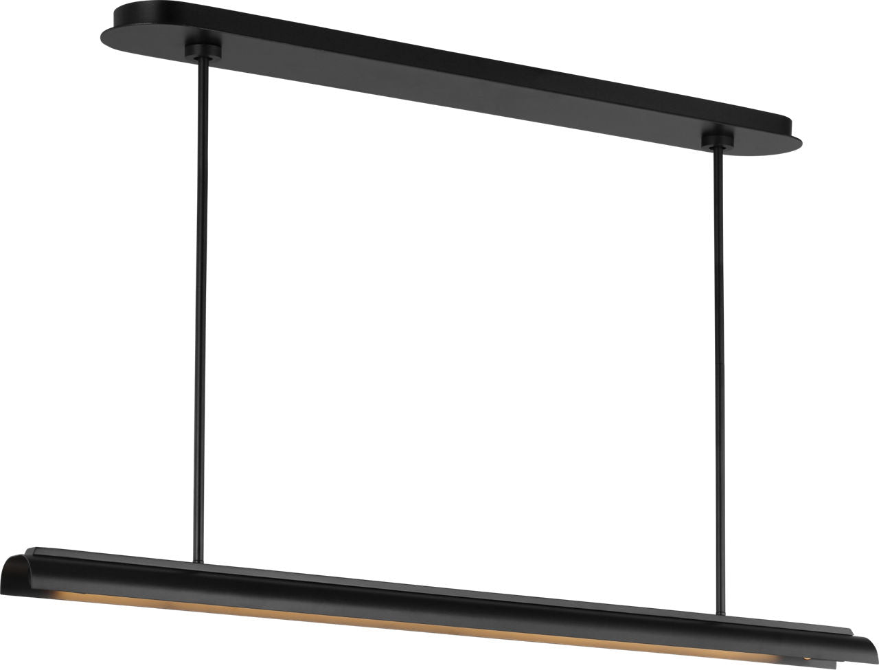 Carson One Light Linear Chandelier  Midnight Black Bulbs Inc