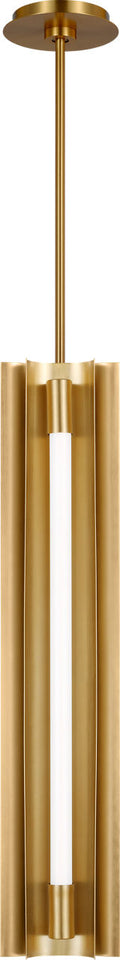 Carson Four Light Narrow Pendant Burnished Brass Bulbs Inc