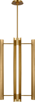 Carson Four Light Pendant Burnished Brass Bulbs Inc