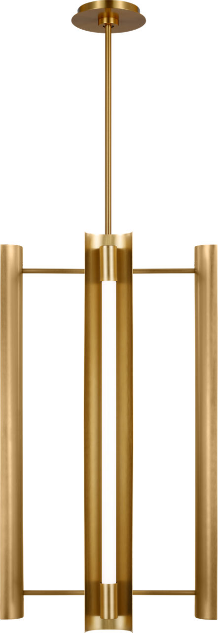 Carson Four Light Pendant Burnished Brass Bulbs Inc