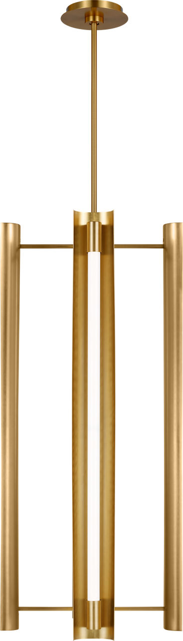 Carson Four Light Tall Pendant Burnished Brass Bulbs Included