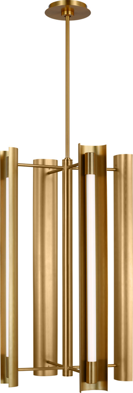 Carson Four Light Pendant Burnished Brass Bulbs Inc