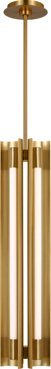 Carson Four Light Narrow Pendant Burnished Brass Bulbs Inc