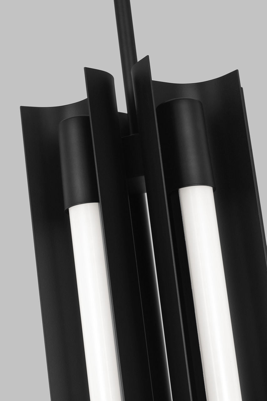 Carson Four Light Narrow Pendant Midnight Black Bulbs Inc