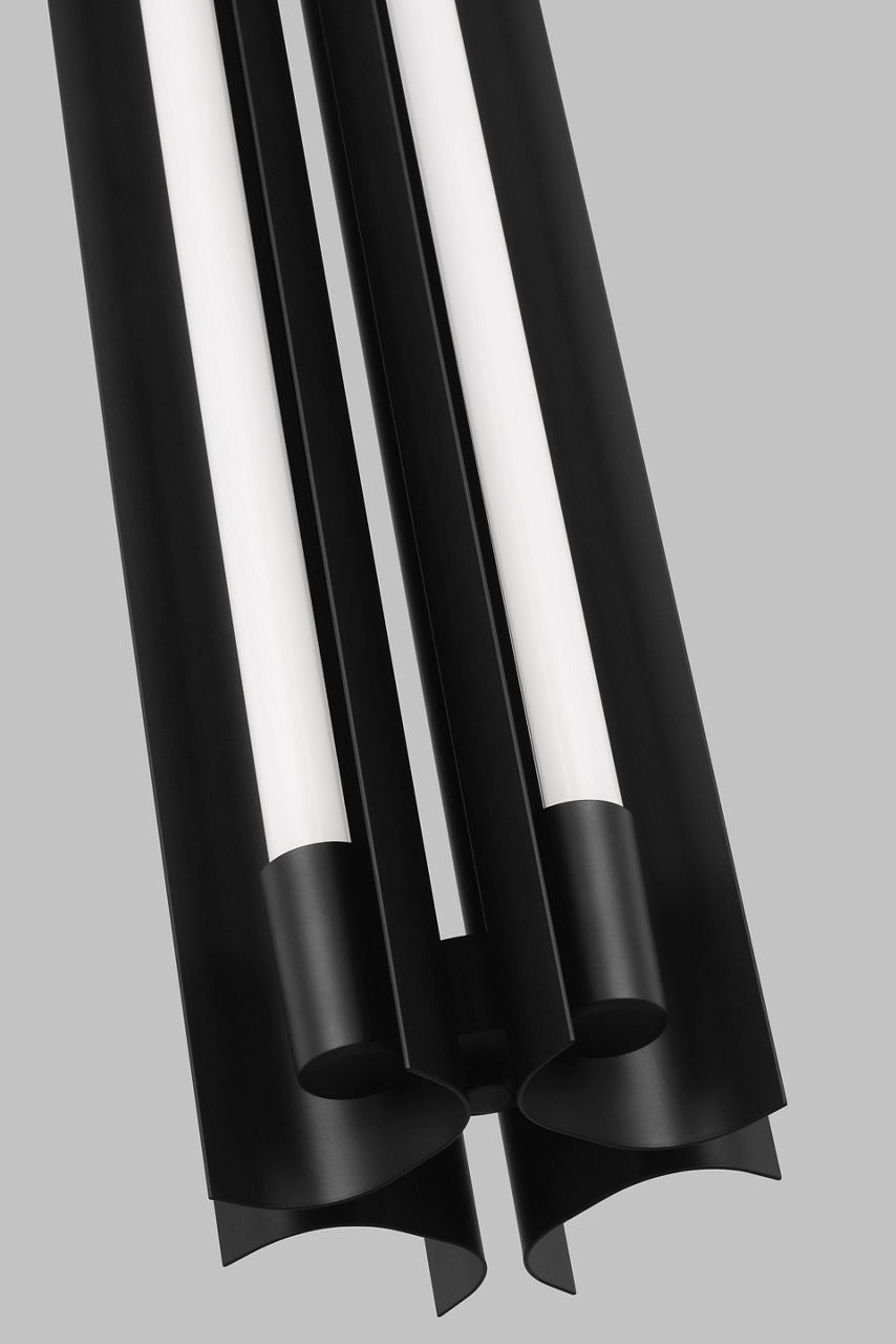 Carson Four Light Narrow Pendant Midnight Black Bulbs Inc