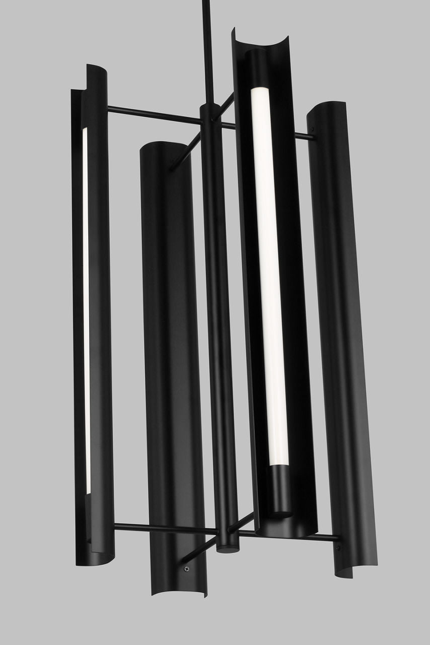 Carson Four Light Pendant Midnight Black Bulbs Included
