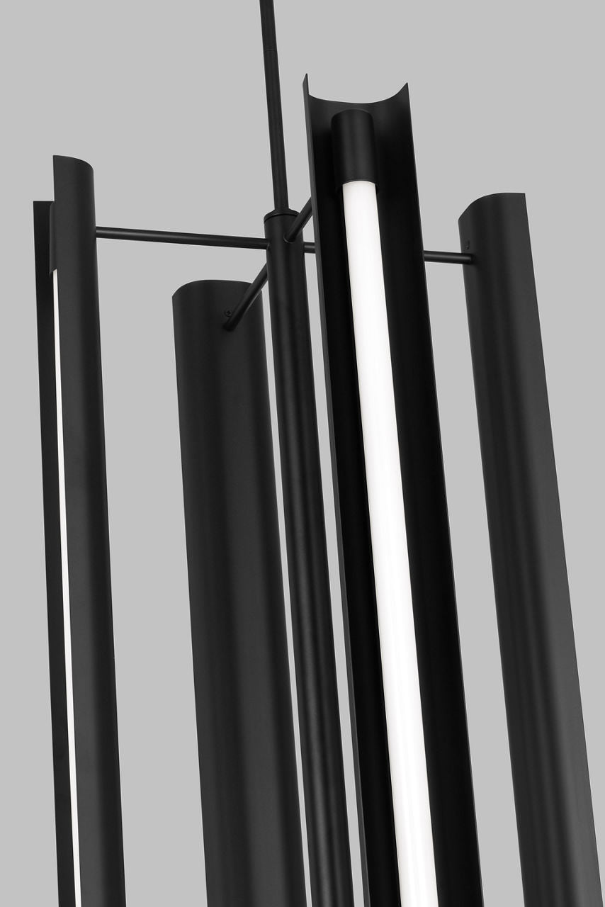 Carson Four Light Tall Pendant Midnight Black Bulbs Inc
