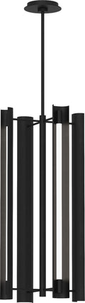 Carson Four Light Tall Pendant Midnight Black Bulbs Inc