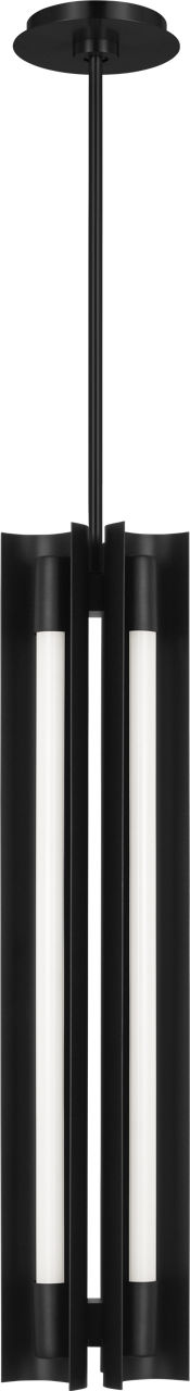 Carson Four Light Narrow Pendant Midnight Black Bulbs Inc