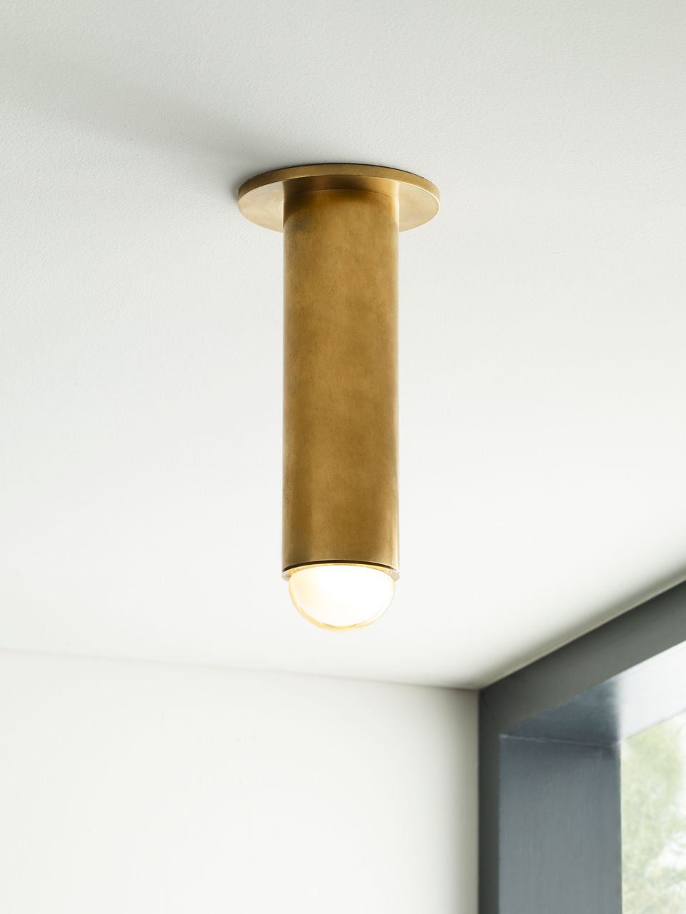 Ebell Medium Flush Mount Natural Brass 2700K 90 CRI integrated led 90 cri 2700k 120v-277v unv