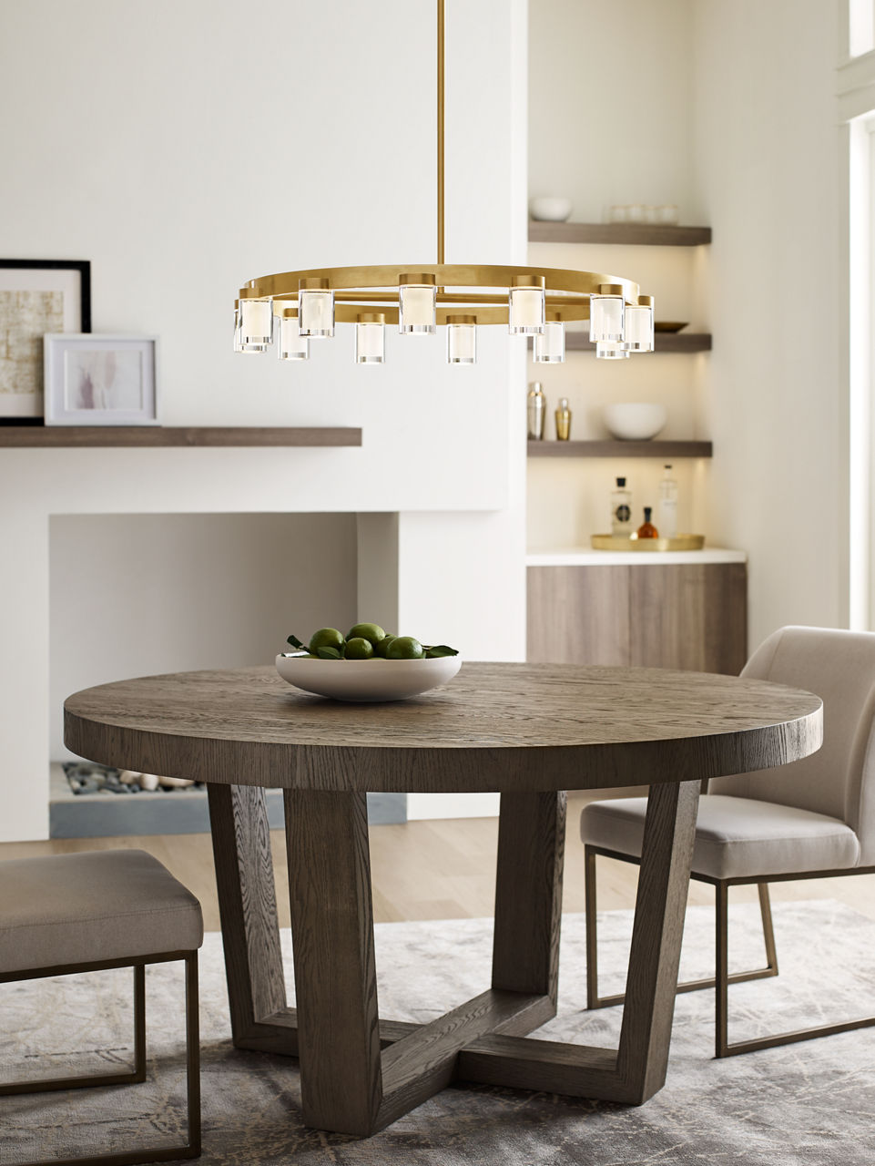 Esfera Medium Chandelier Natural Brass 2700K 90 CRI integrated LED 2700K 90 CRI 120v