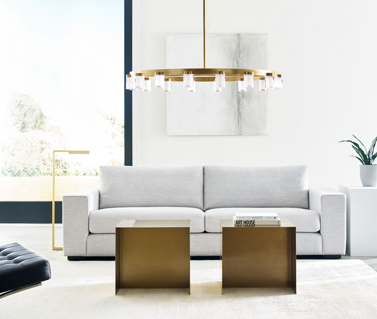 Esfera Large Chandelier Natural Brass 2700K 90 CRI integrated led 90 cri 2700k 120v