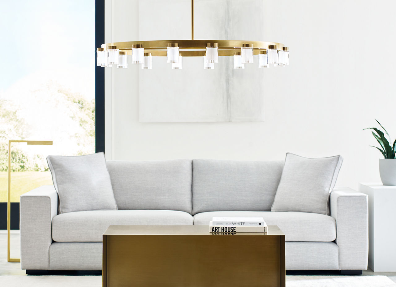 Esfera Large Chandelier Natural Brass 2700K 90 CRI integrated led 90 cri 2700k 277v