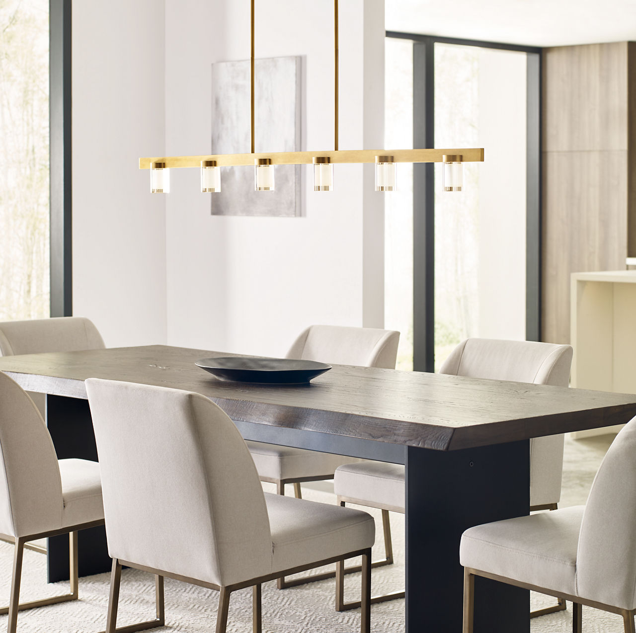 Esfera Large Linear Natural Brass 2700K 90 CRI integrated LED 2700K 90 CRI 120v