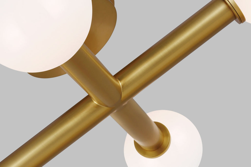 Nodes Semi-Flush Mount Burnished Brass