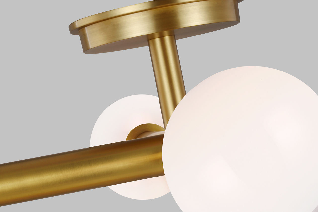 Nodes Semi-Flush Mount Burnished Brass
