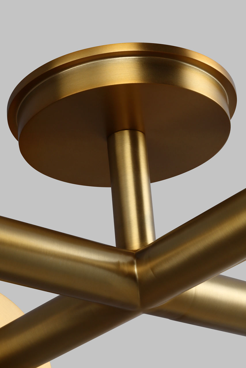 Nodes Semi-Flush Mount Burnished Brass