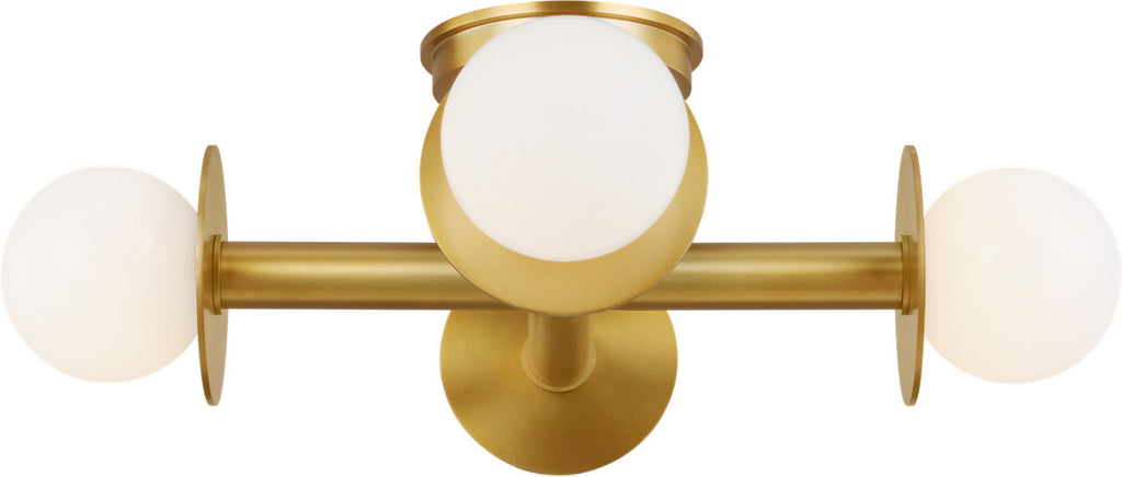 Nodes Semi-Flush Mount Burnished Brass