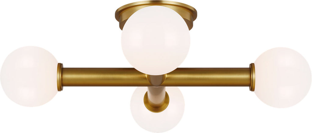 Nodes Semi-Flush Mount Burnished Brass