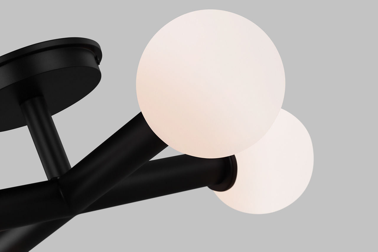 Nodes Semi-Flush Mount Midnight Black