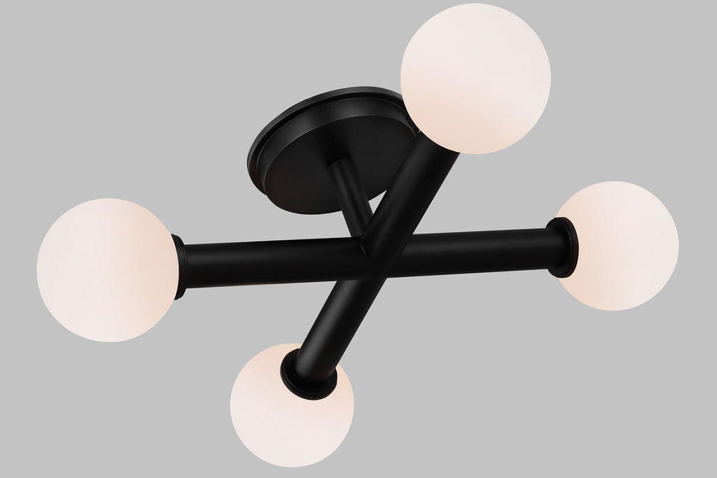 Nodes Semi-Flush Mount Midnight Black