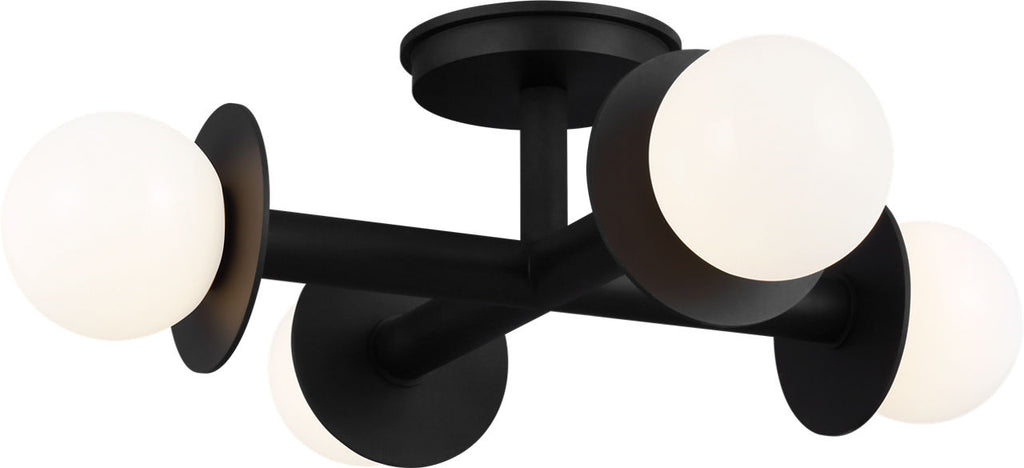 Nodes Semi-Flush Mount Midnight Black
