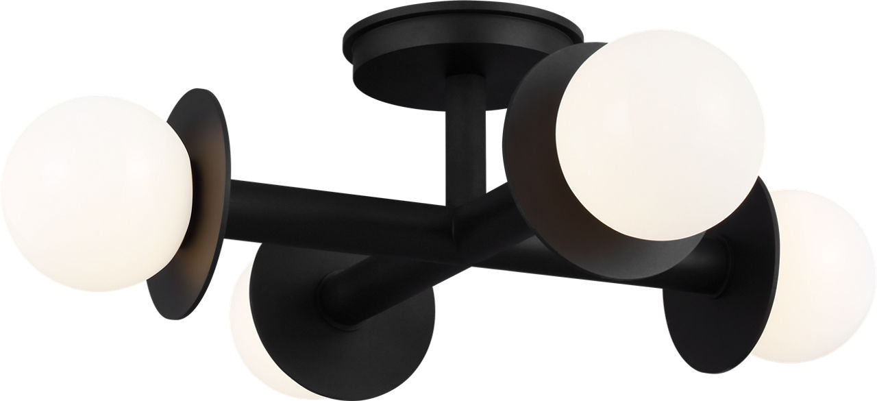 Nodes Semi-Flush Mount Midnight Black